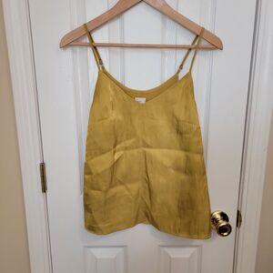 A New Day Golden Mustard Yellow Spaghetti Strap Lined Cami Size XS